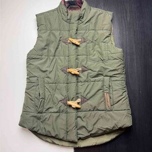 Quilted Olive Green Toggle Vest - Women's Lightweight Layer